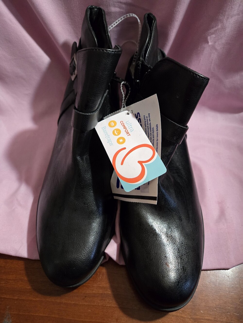 Baretraps Black Ankle Boots with Side Buckle NWT